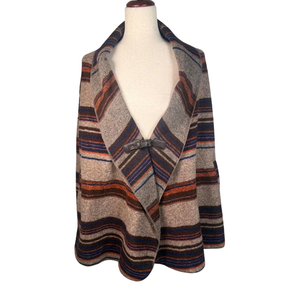 Fenn Wright Manson Studio Cardigan Wrap Jacket Women Large Brown Wool Blend Boho